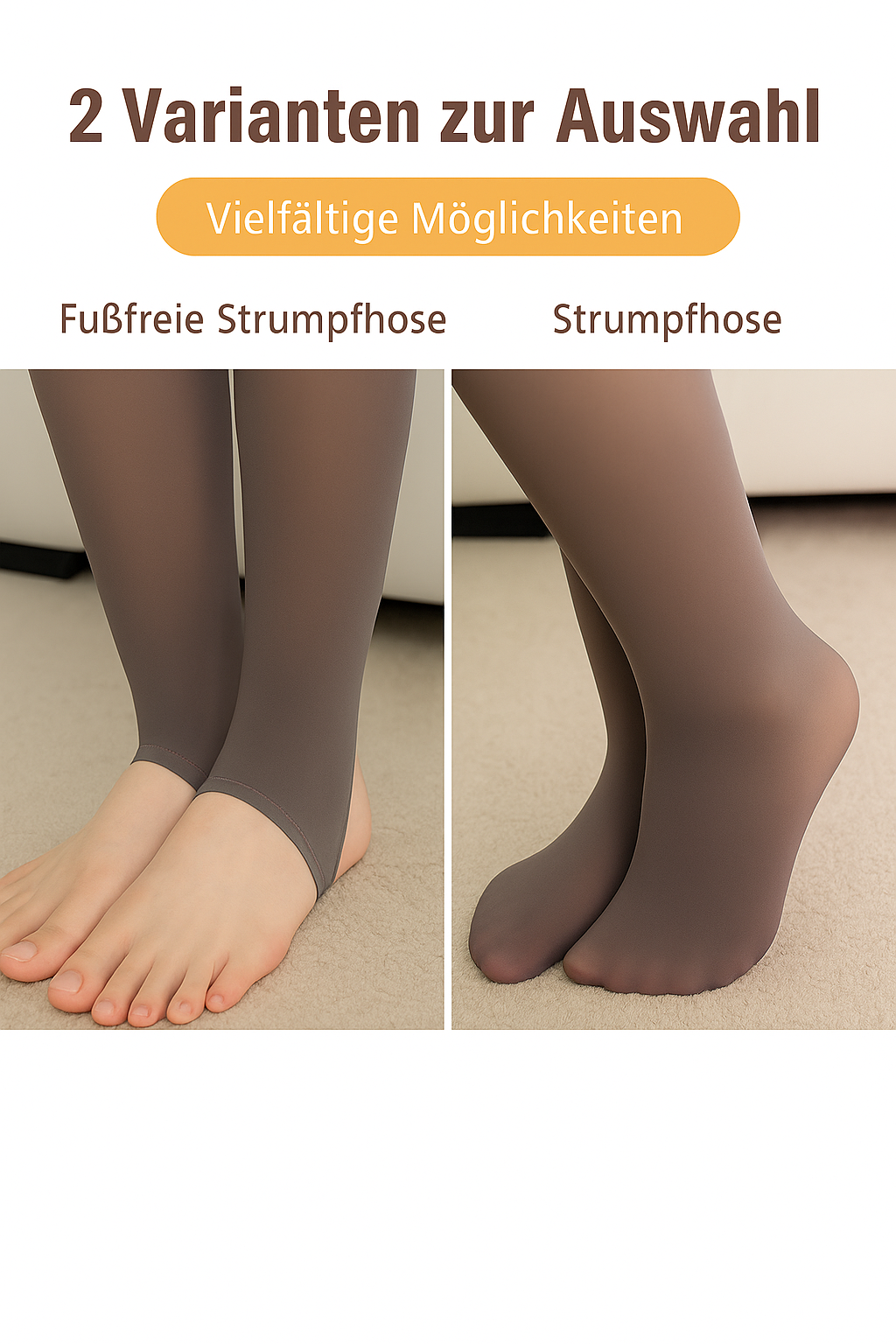 ThermaSoft™ Fleece Strumpfhose – Warm, Dehnbar & Hoher Bund | Winter-Leggings Look
